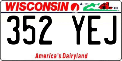 WI license plate 352YEJ