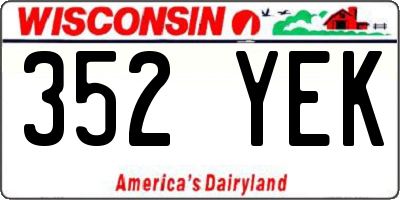 WI license plate 352YEK