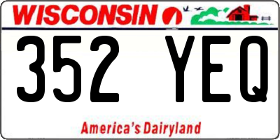 WI license plate 352YEQ