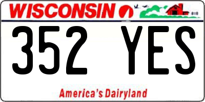 WI license plate 352YES