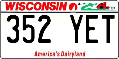 WI license plate 352YET