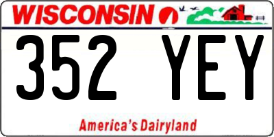 WI license plate 352YEY
