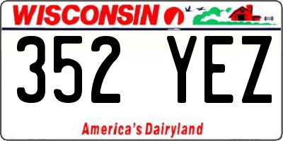 WI license plate 352YEZ