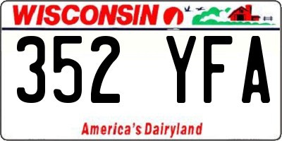 WI license plate 352YFA