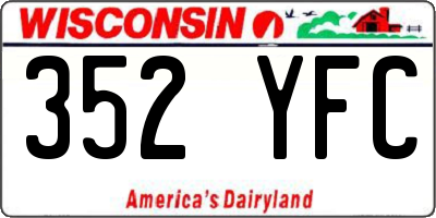 WI license plate 352YFC