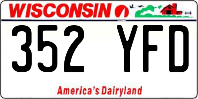 WI license plate 352YFD