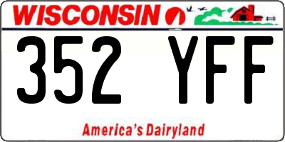 WI license plate 352YFF