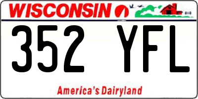 WI license plate 352YFL