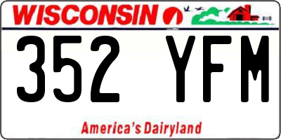 WI license plate 352YFM