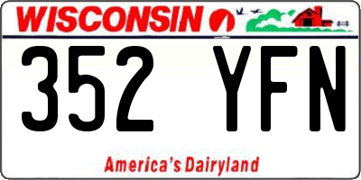 WI license plate 352YFN
