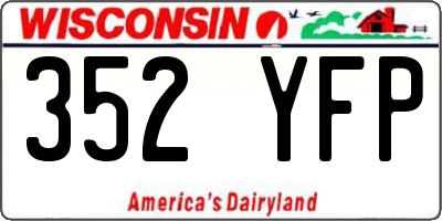 WI license plate 352YFP