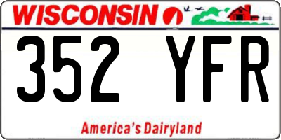 WI license plate 352YFR