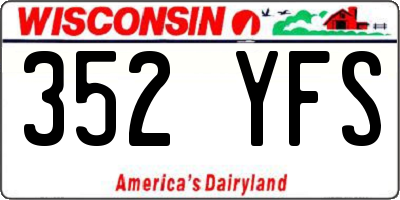WI license plate 352YFS