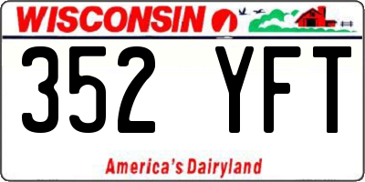 WI license plate 352YFT