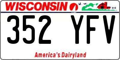 WI license plate 352YFV