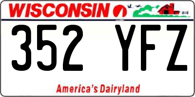 WI license plate 352YFZ