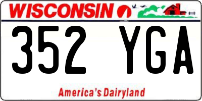 WI license plate 352YGA