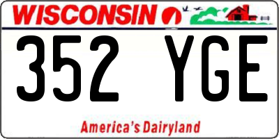 WI license plate 352YGE
