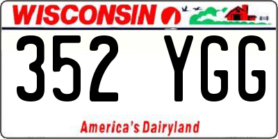 WI license plate 352YGG