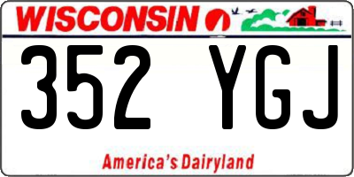 WI license plate 352YGJ