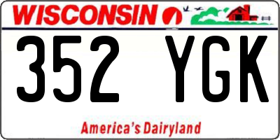 WI license plate 352YGK