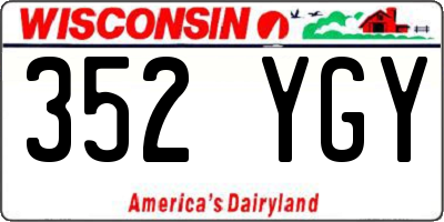 WI license plate 352YGY