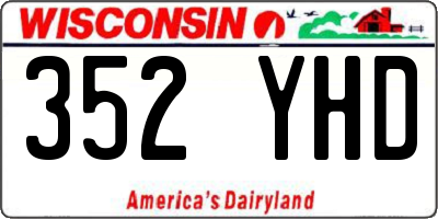 WI license plate 352YHD