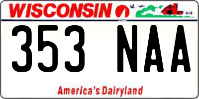 WI license plate 353NAA