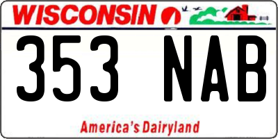 WI license plate 353NAB