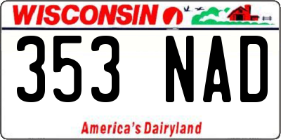 WI license plate 353NAD