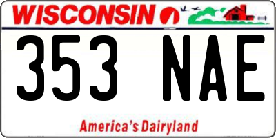 WI license plate 353NAE