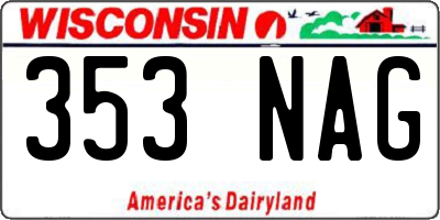WI license plate 353NAG