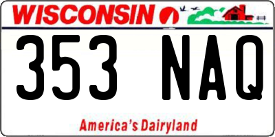 WI license plate 353NAQ