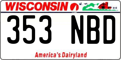 WI license plate 353NBD