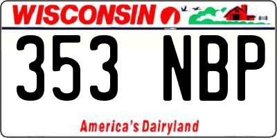 WI license plate 353NBP