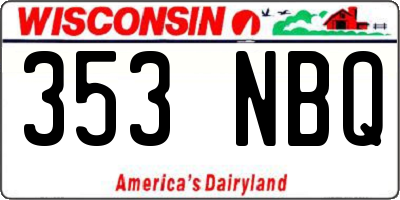 WI license plate 353NBQ