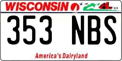 WI license plate 353NBS