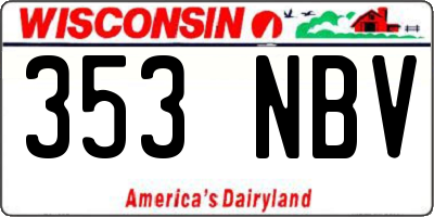 WI license plate 353NBV
