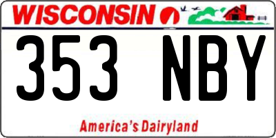 WI license plate 353NBY