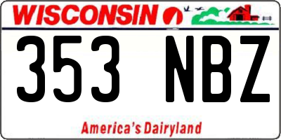 WI license plate 353NBZ