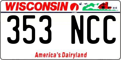 WI license plate 353NCC