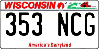 WI license plate 353NCG