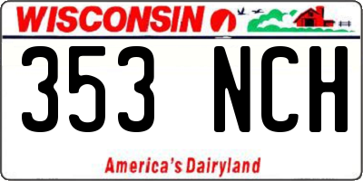 WI license plate 353NCH