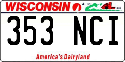 WI license plate 353NCI