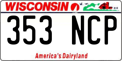 WI license plate 353NCP