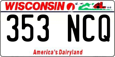 WI license plate 353NCQ