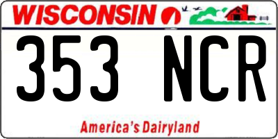 WI license plate 353NCR