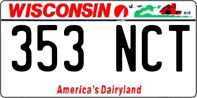 WI license plate 353NCT