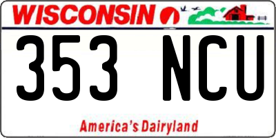 WI license plate 353NCU