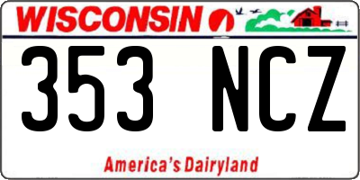 WI license plate 353NCZ